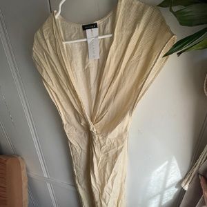 midi yellow striped dress